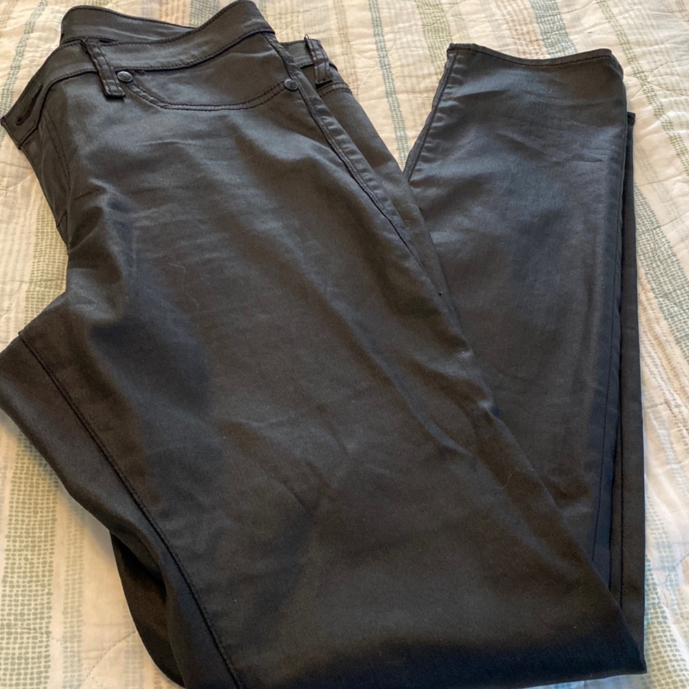 Faux leather jeans